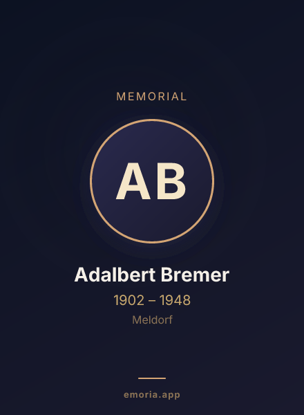 Memorial portrait of Adalbert Bremer