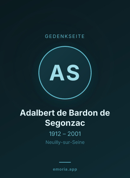 Gedenkportrait von Adalbert de Bardon de Segonzac