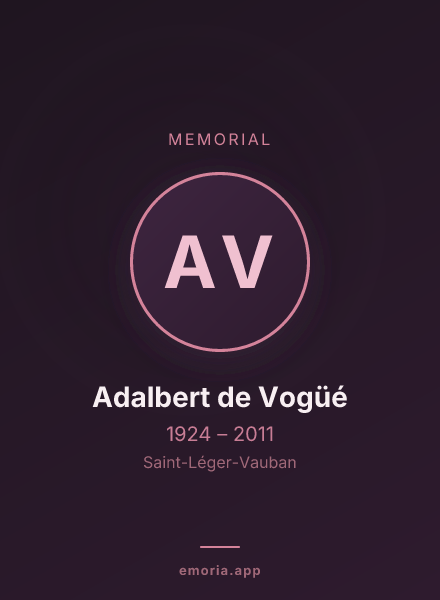 Memorial portrait of Adalbert de Vogüé