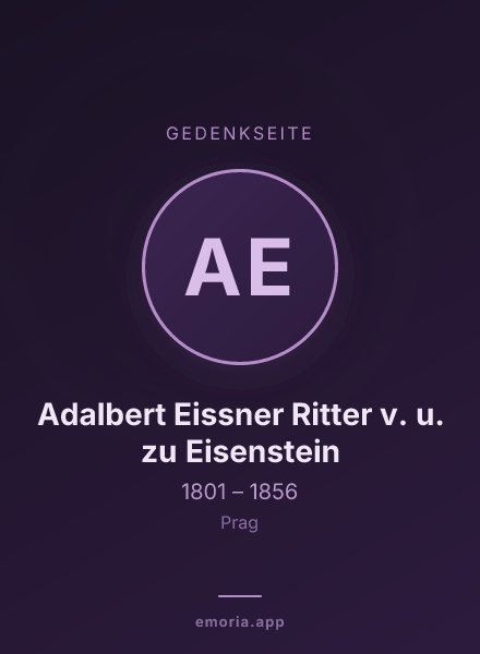 Gedenkportrait von Adalbert Eissner Ritter v. u. zu Eisenstein