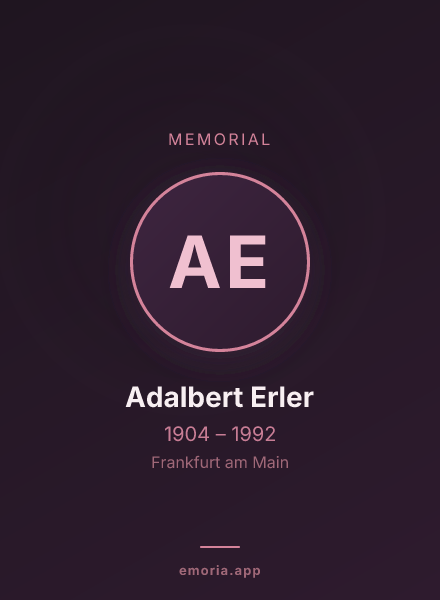 Memorial portrait of Adalbert Erler