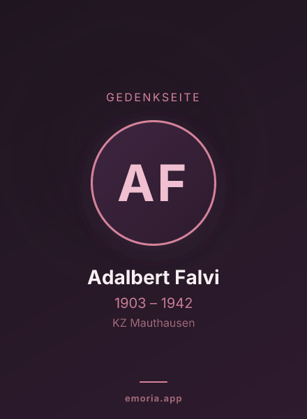 Gedenkportrait von Adalbert Falvi