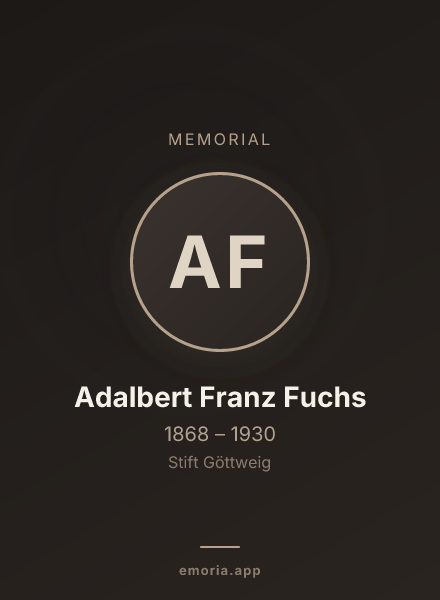 Memorial portrait of Adalbert Franz Fuchs