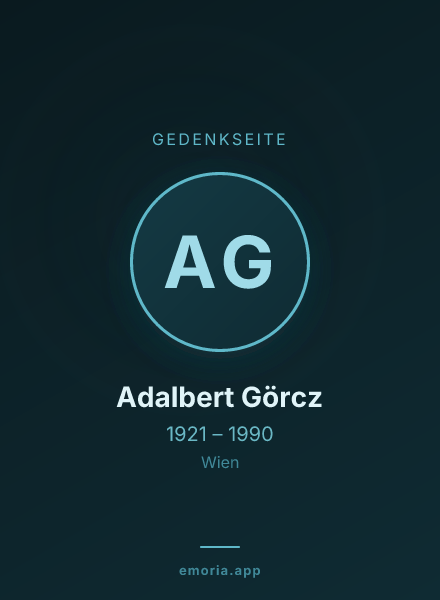 Gedenkportrait von Adalbert Görcz