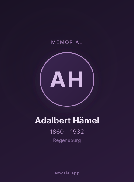 Memorial portrait of Adalbert Hämel