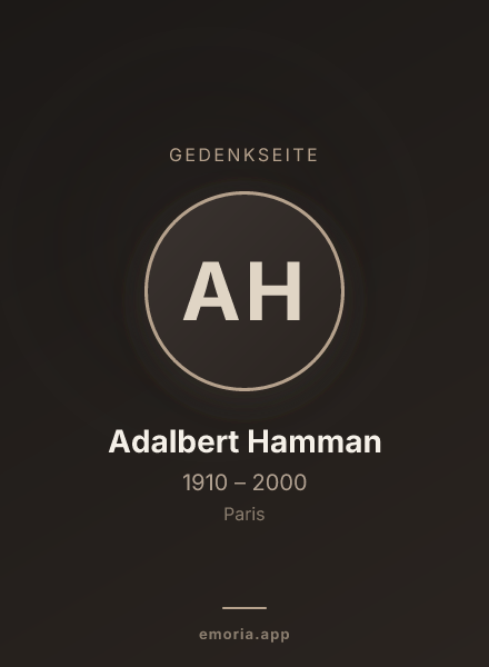 Gedenkportrait von Adalbert Hamman