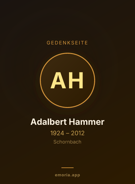 Gedenkportrait von Adalbert Hammer