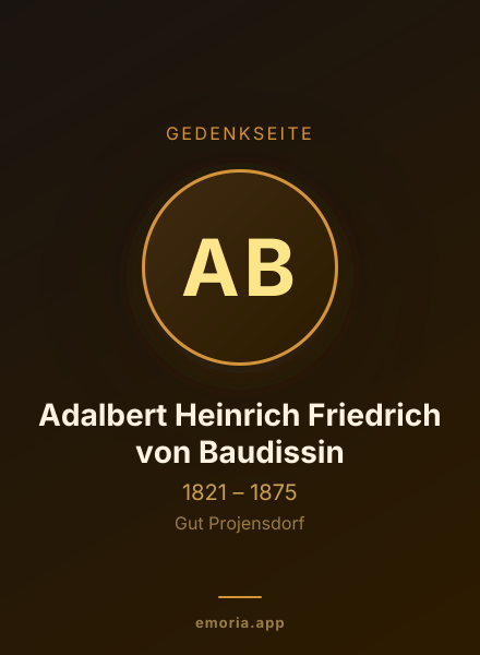 Gedenkportrait von Adalbert Heinrich Friedrich von Baudissin