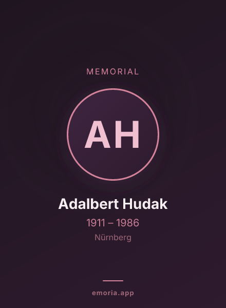 Memorial portrait of Adalbert Hudak