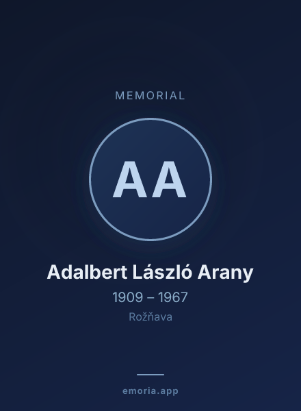 Memorial portrait of Adalbert László Arany