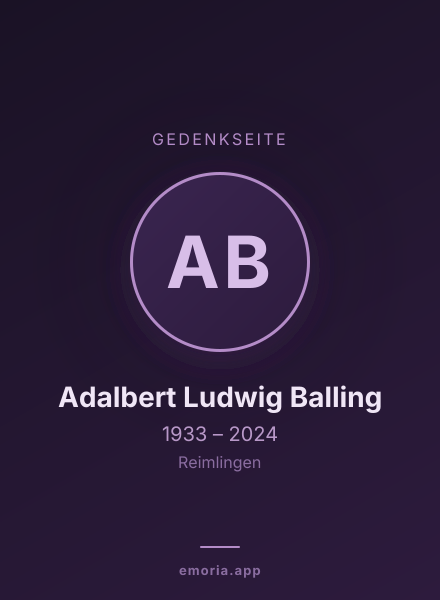 Gedenkportrait von Adalbert Ludwig Balling