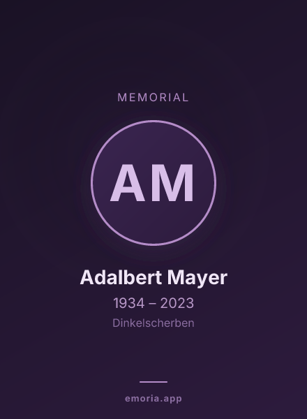 Memorial portrait of Adalbert Mayer