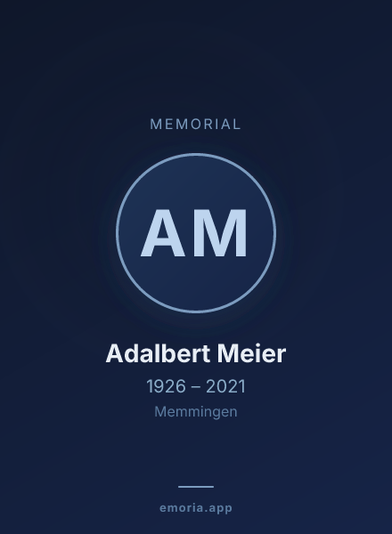 Memorial portrait of Adalbert Meier