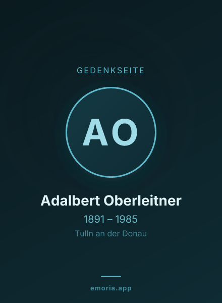 Gedenkportrait von Adalbert Oberleitner