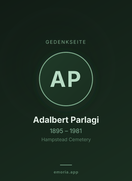 Gedenkportrait von Adalbert Parlagi