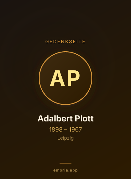 Gedenkportrait von Adalbert Plott