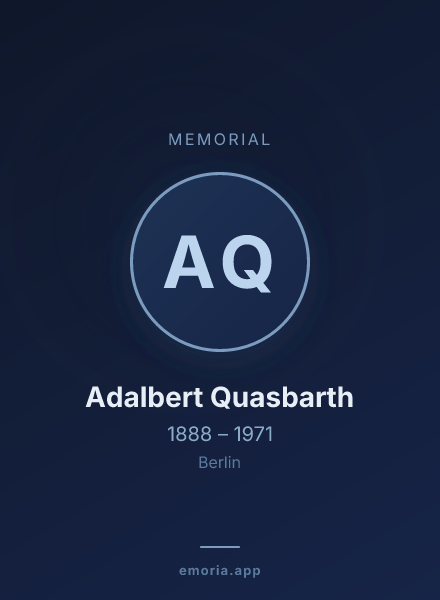 Memorial portrait of Adalbert Quasbarth