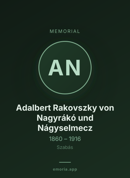 Memorial portrait of Adalbert Rakovszky von Nagyrákó und Nágyselmecz