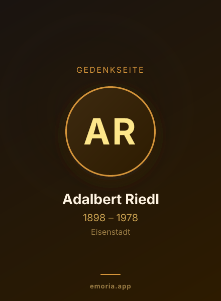 Gedenkportrait von Adalbert Riedl