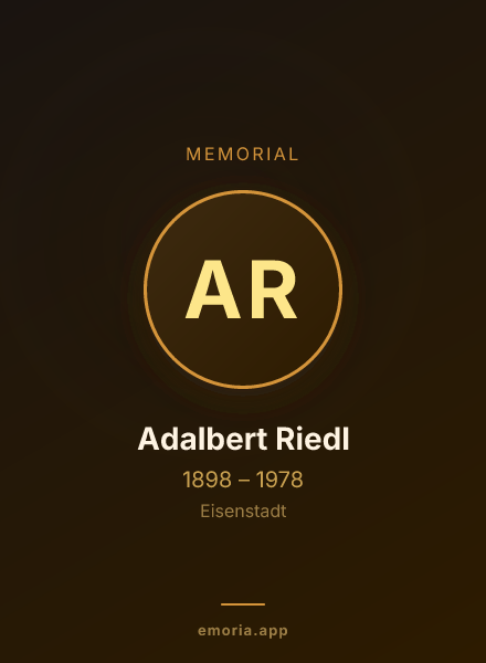 Memorial portrait of Adalbert Riedl