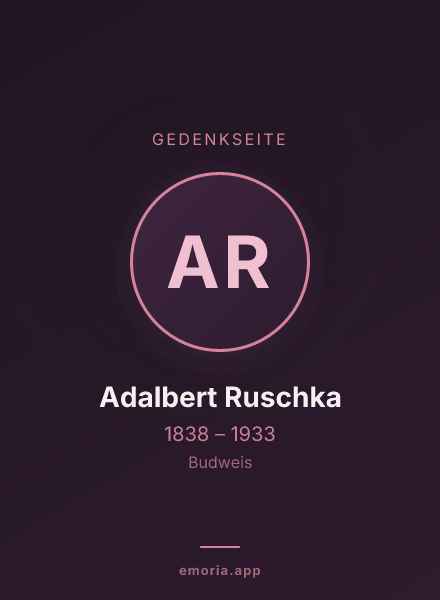 Gedenkportrait von Adalbert Ruschka