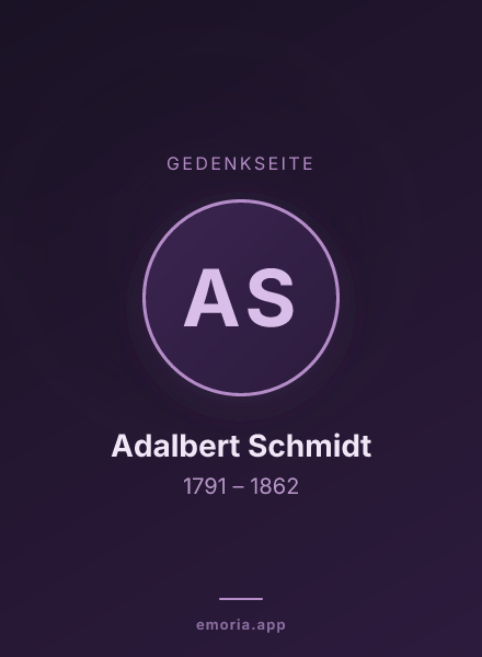 Gedenkportrait von Adalbert Schmidt
