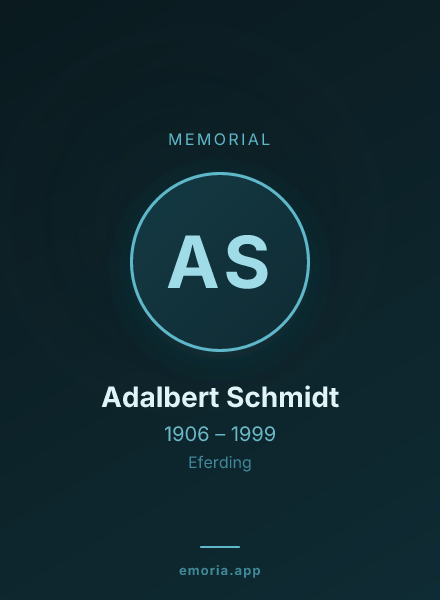 Memorial portrait of Adalbert Schmidt