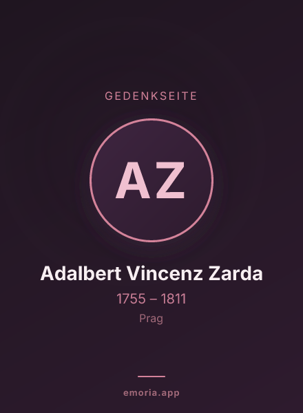 Gedenkportrait von Adalbert Vincenz Zarda