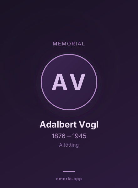 Memorial portrait of Adalbert Vogl
