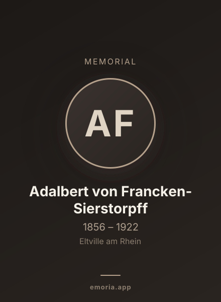 Memorial portrait of Adalbert von Francken-Sierstorpff