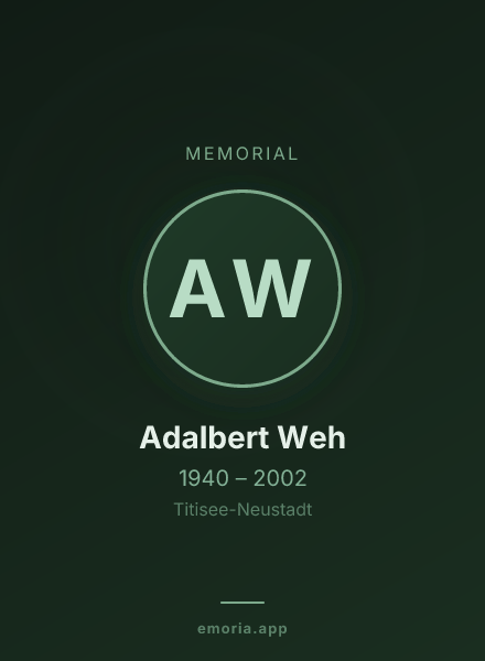 Memorial portrait of Adalbert Weh