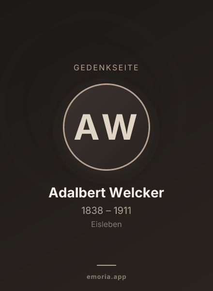 Gedenkportrait von Adalbert Welcker