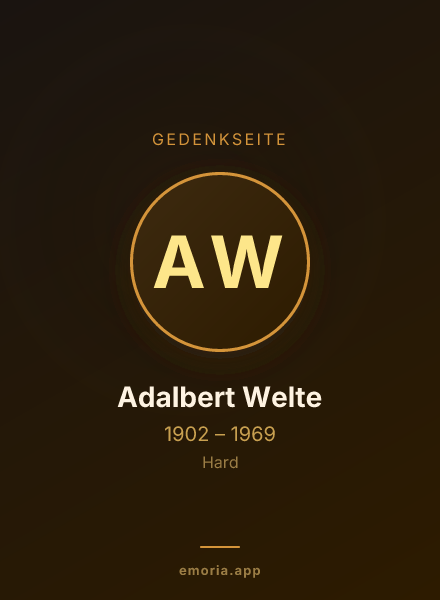 Gedenkportrait von Adalbert Welte