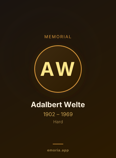 Memorial portrait of Adalbert Welte