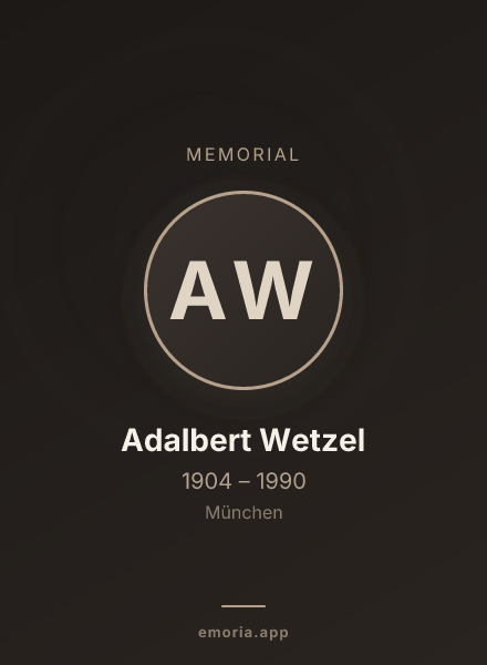 Memorial portrait of Adalbert Wetzel