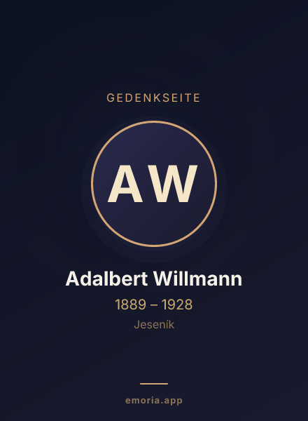 Gedenkportrait von Adalbert Willmann