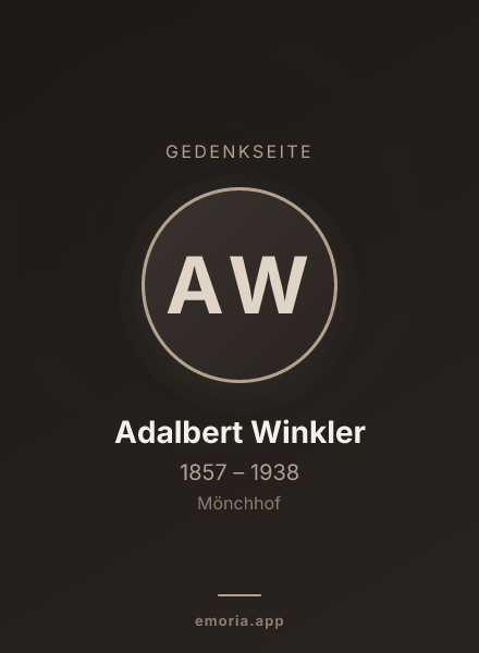 Gedenkportrait von Adalbert Winkler