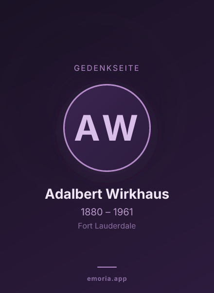 Gedenkportrait von Adalbert Wirkhaus