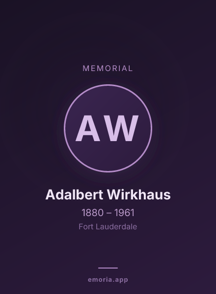 Memorial portrait of Adalbert Wirkhaus