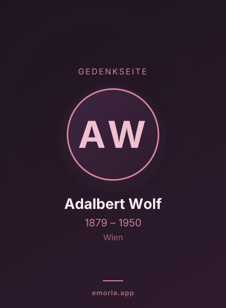 Gedenkportrait von Adalbert Wolf