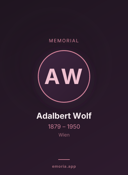 Memorial portrait of Adalbert Wolf