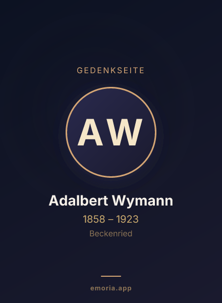Gedenkportrait von Adalbert Wymann