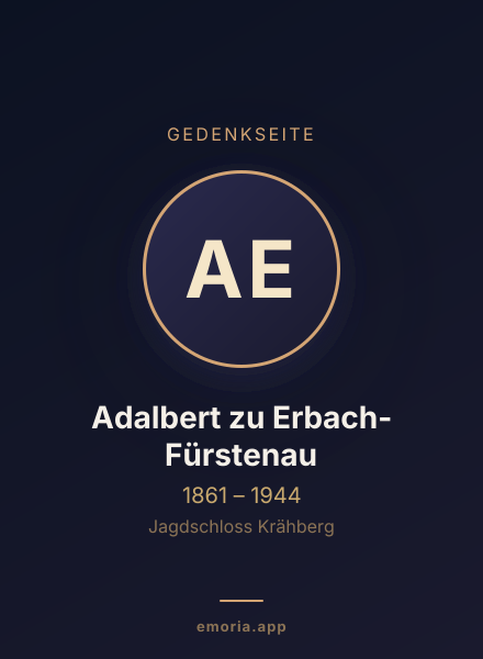 Gedenkportrait von Adalbert zu Erbach-Fürstenau