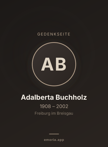 Gedenkportrait von Adalberta Buchholz