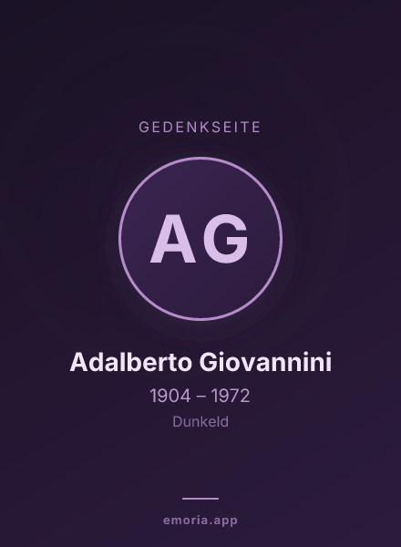 Gedenkportrait von Adalberto Giovannini