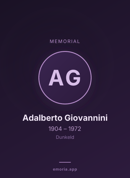 Memorial portrait of Adalberto Giovannini