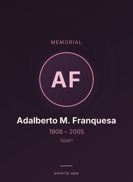 Memorial portrait of Adalberto M. Franquesa