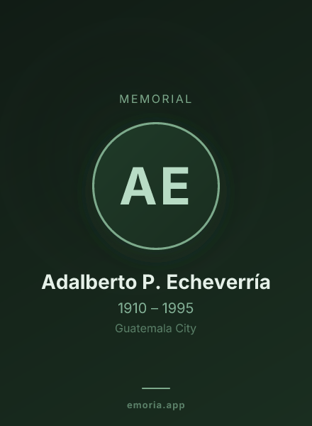 Memorial portrait of Adalberto P. Echeverría