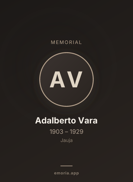 Memorial portrait of Adalberto Vara