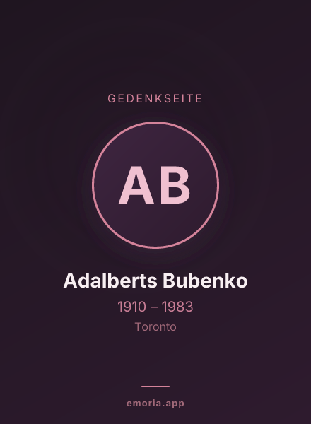 Gedenkportrait von Adalberts Bubenko